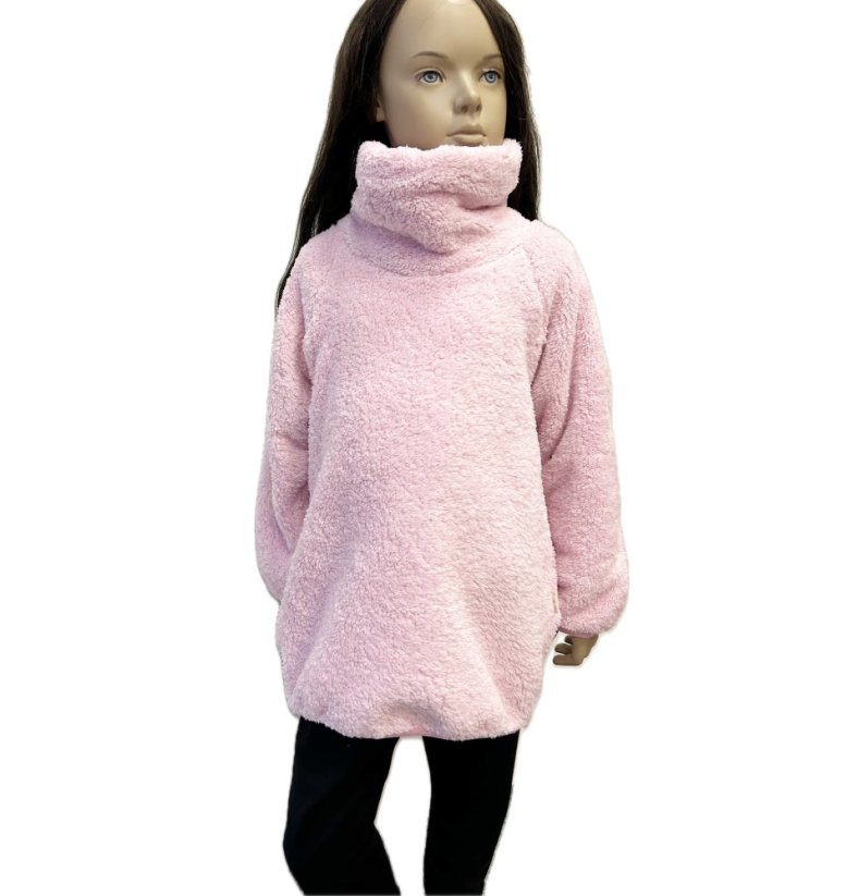 Dětská mikina s rolákem FURRY BABY PINK