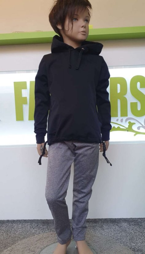 Dětské softshellové leginy s fleecem, tmavě šedý melír