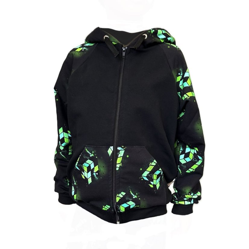 Dětská mikina na zip, herní únik