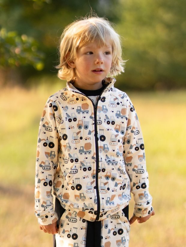 Detská mikina na zips, malý stavitel