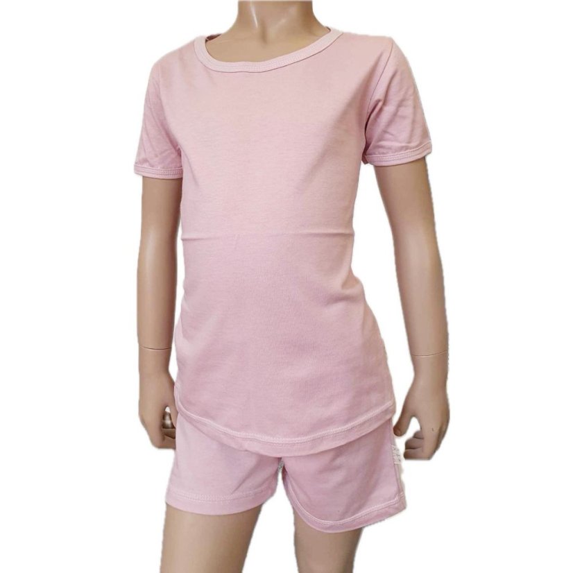 Dívčí letní pyžamo BIO, pudrově růžová