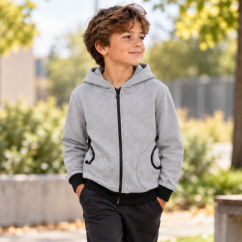 Dětská mikina na zip Fleece, středně šedá