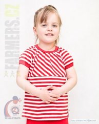 Dívčí tunika krátký rukáv červený námořník (Velikost 92-98)