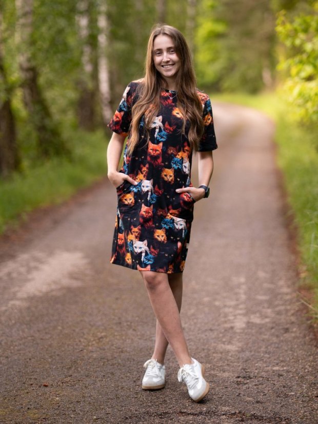 Dámské šaty UNI, divoké kočky