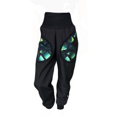 Dětské softshellové kalhoty KLASIK s fleecem, herní dimenze černá