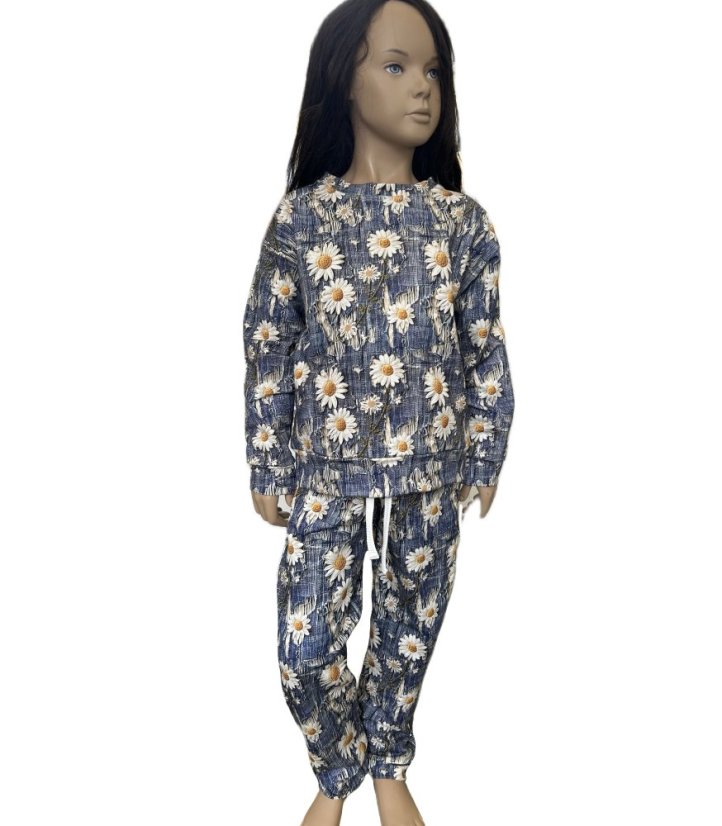 Dětské tepláky, riflové kopretiny