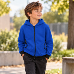 Detská mikina na zips Fleece, stredne modrá