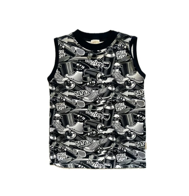 Dětské tričko DIGI FREEDOM B&W bez rukávů