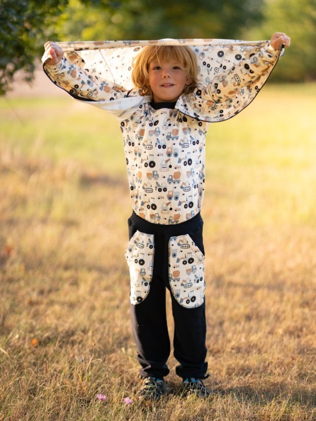 Detská mikina na zips, malý stavitel