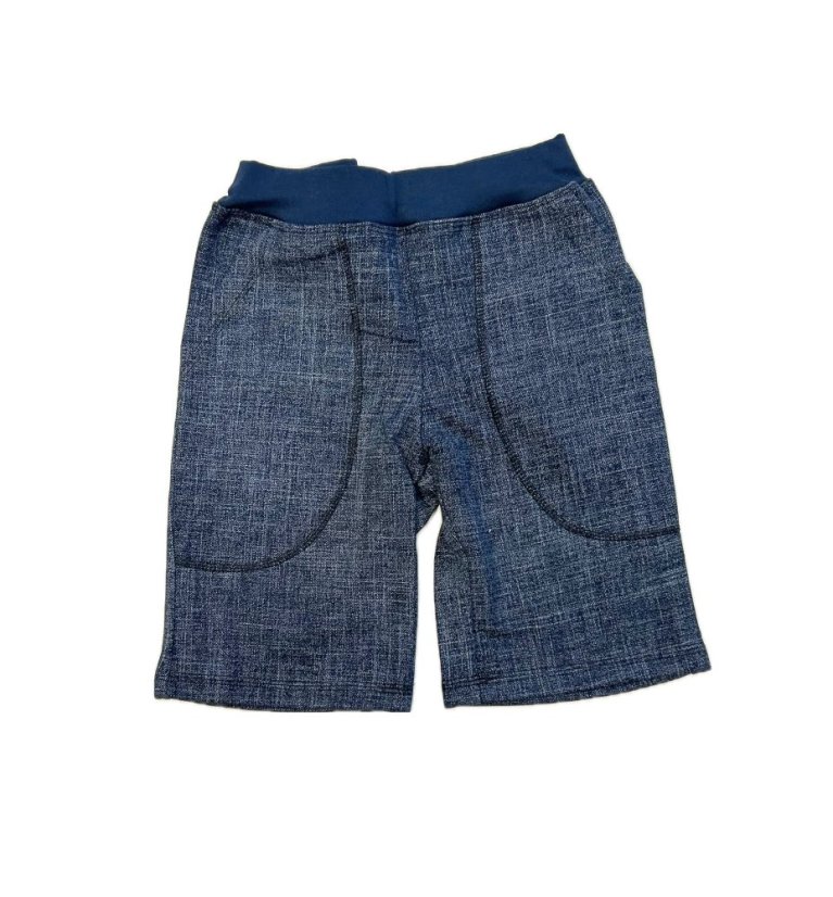 Šortky po kolená JEANS BLUE S KAPSAMI