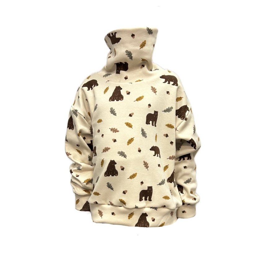 Dětská mikina rolák HIP teplá, medvědí les