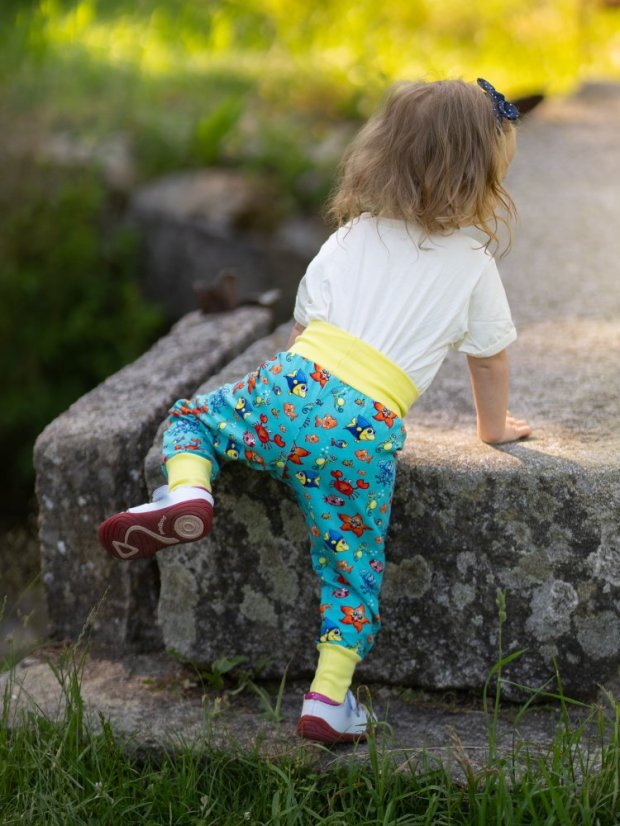 Dětské rostoucí kalhoty GROW lehké, mořský svět