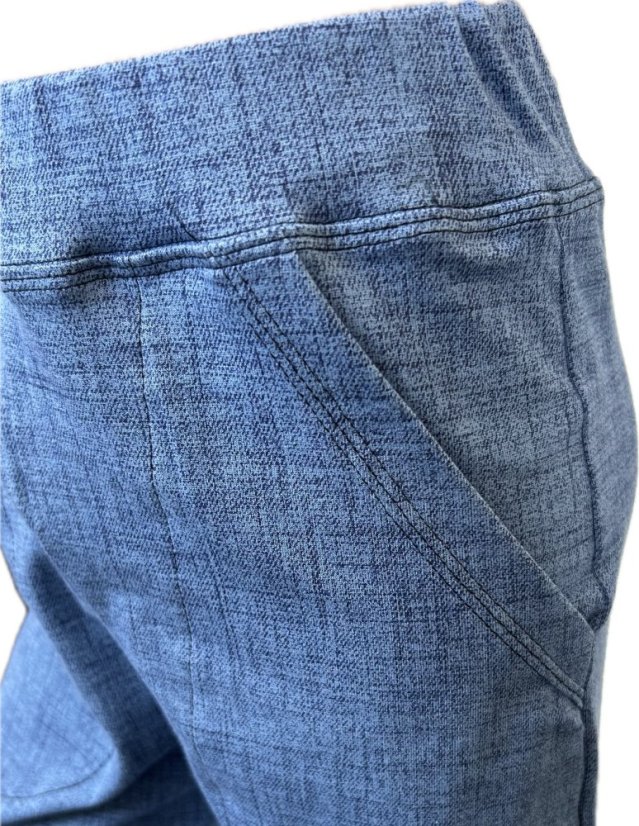Tepláky JOGGER JEANS CAPRI BLUE ľahké