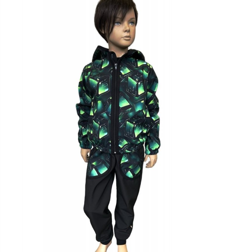 Dětská softshellová bunda NEW s fleecem, herní dimenze