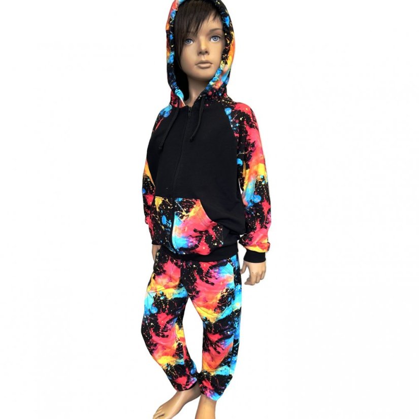 Detská tepláková súprava na zips, explózia farieb