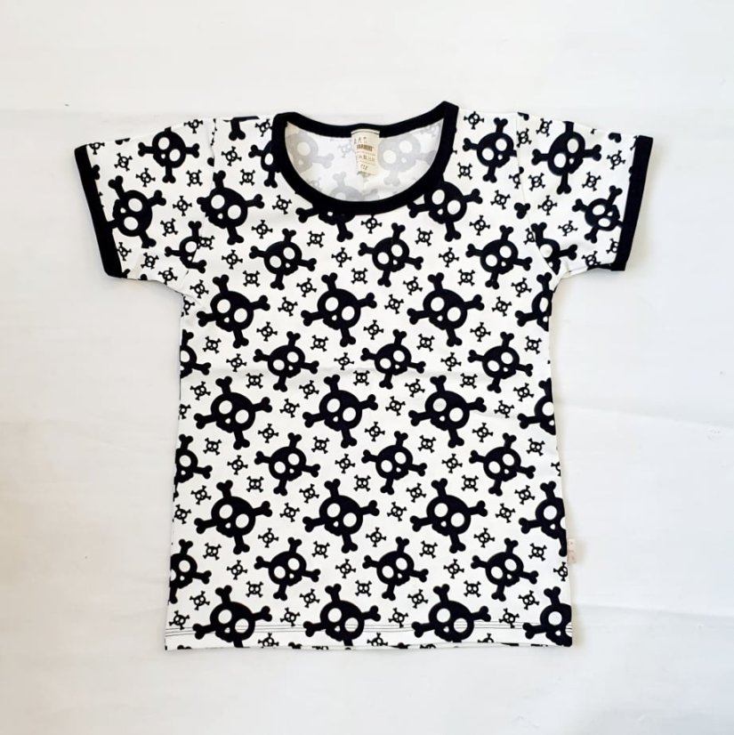 Tričko SKULL WHITE krátký rukáv dívčí
