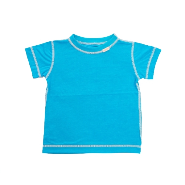 Dětské tričko krátký rukáv FLAT tyrkys (Velikost 92-98)