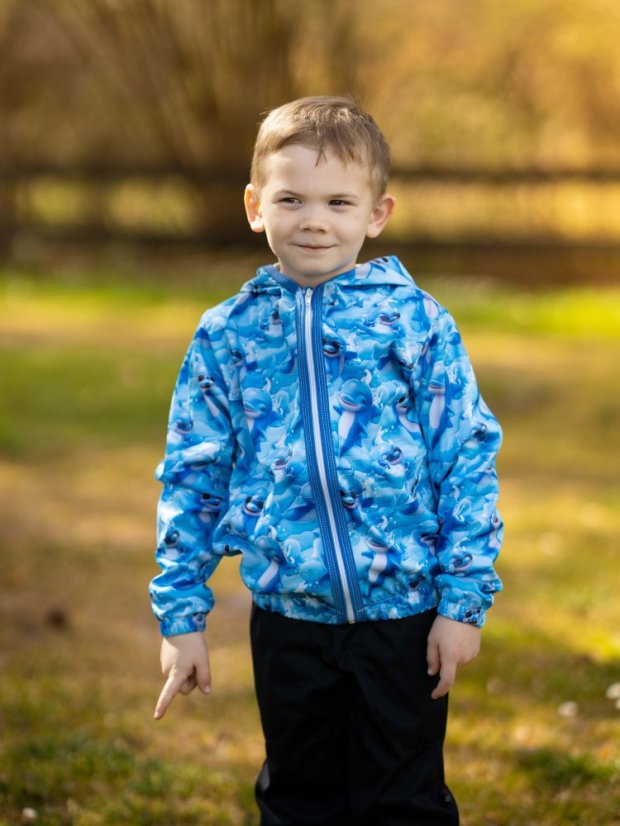 Dětská softshellová bunda NEW bez fleecu, delfínci