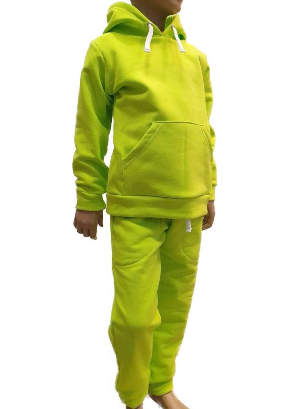 Detská mikina s kapucňou Fluffy teplá, zelená limetka