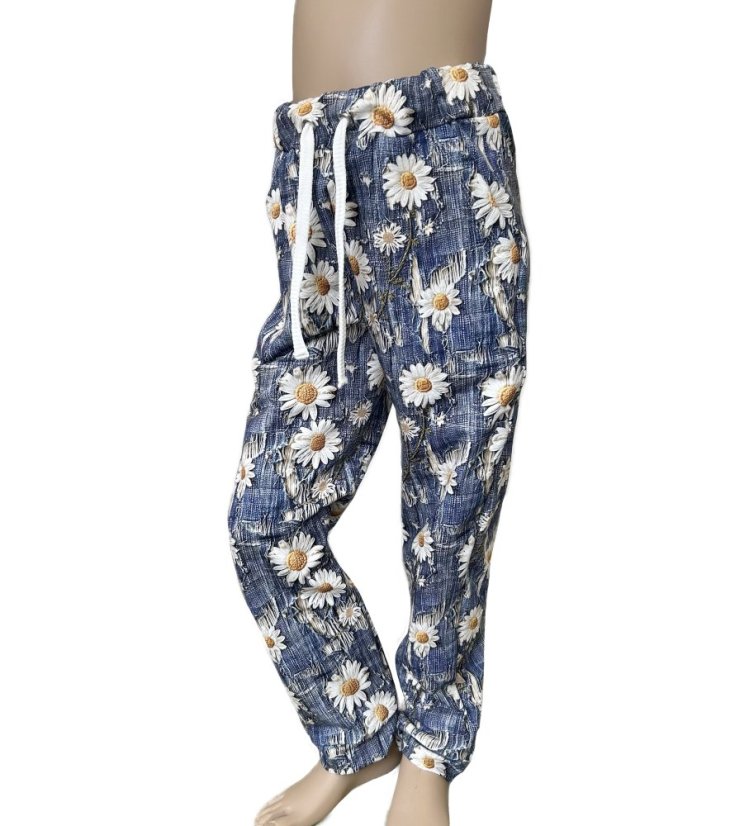 Dámské tepláky, riflové kopretiny