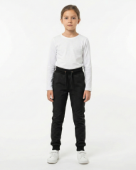 Dětské softshellové kalhoty THIN s fleecem elastické, černá klasika