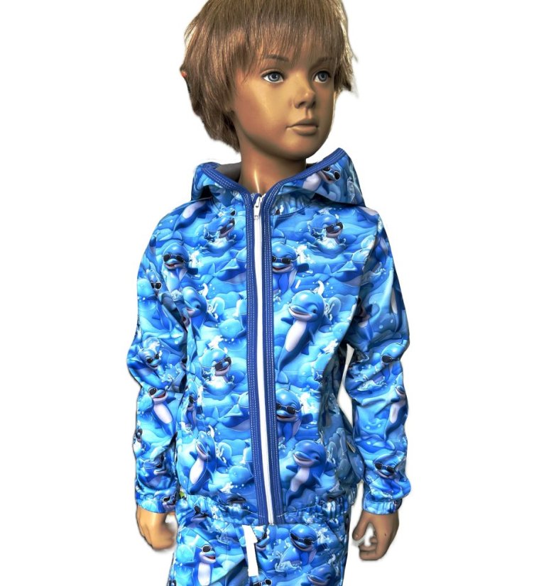 Dětská softshellová bunda NEW bez fleecu, delfínci