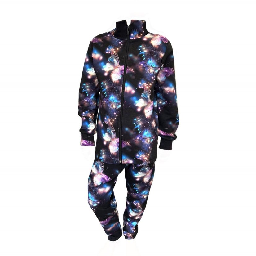 Detská tepláková súprava so zipsom, kúzelní motýliky