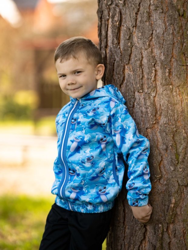 Dětská softshellová bunda NEW bez fleecu, delfínci