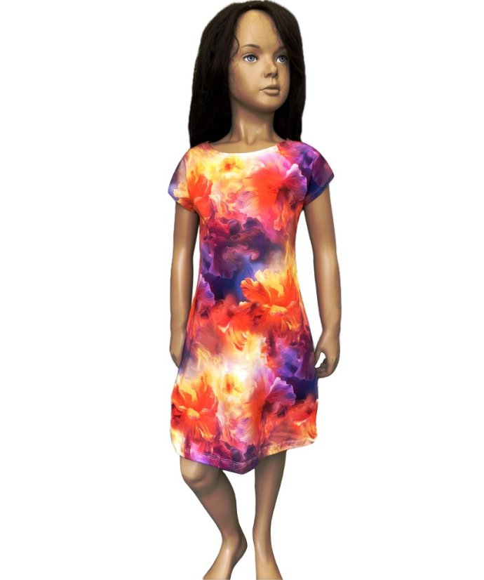 Dámské šaty, červánková zahrada