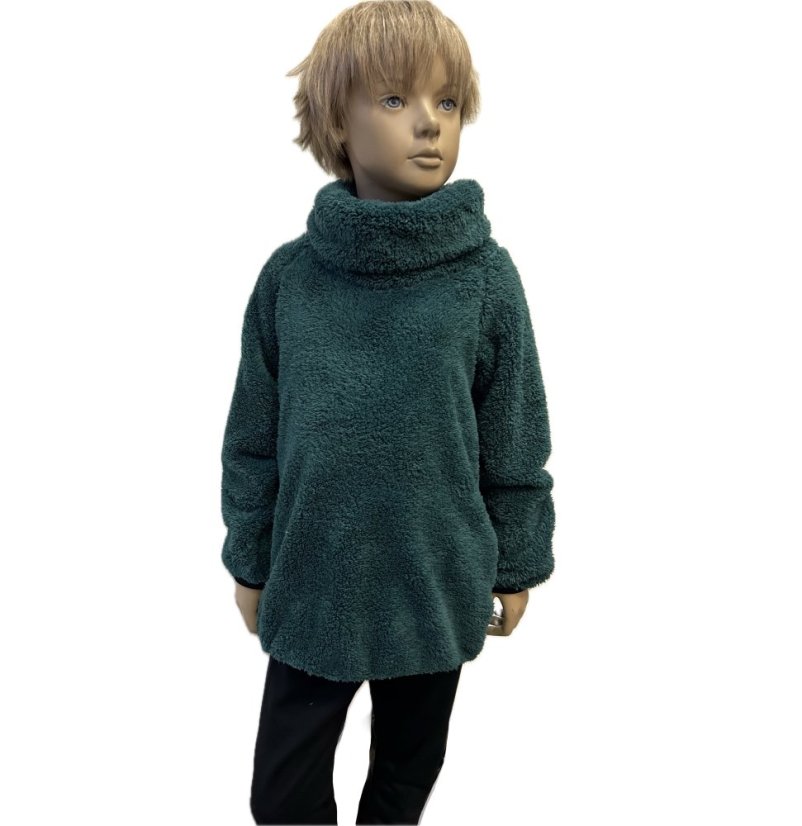 Mikina s rolákem FURRY DARK GREEN