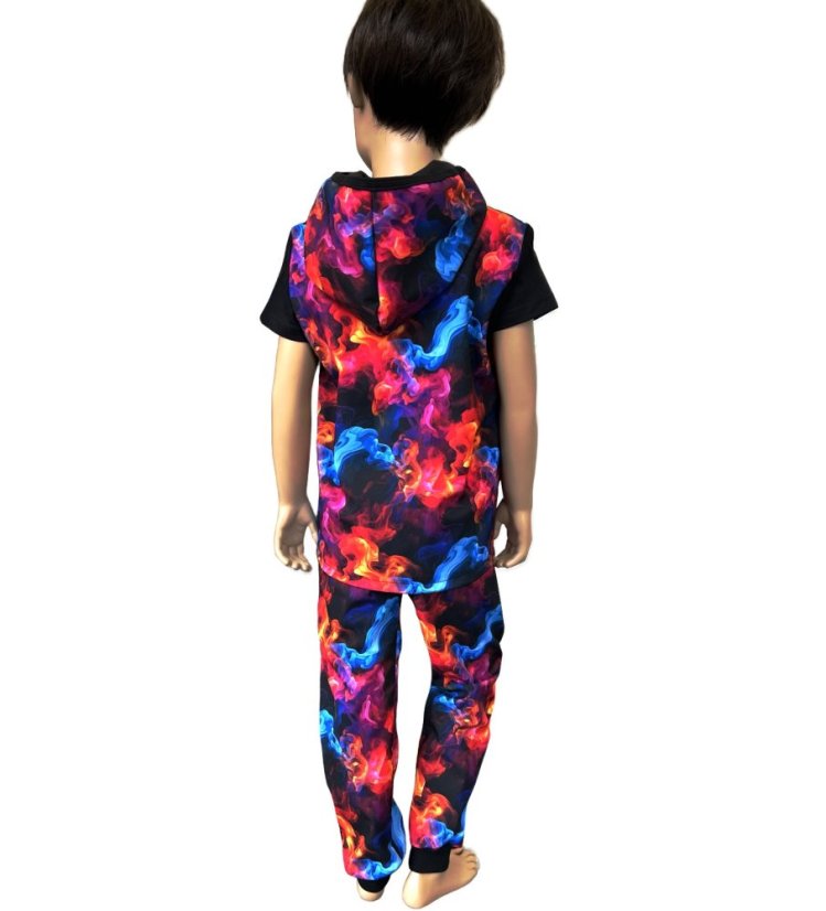 Dětská softshellová vesta bez fleecu, barevný dým