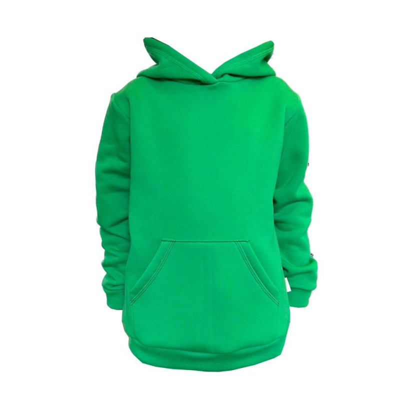 Detská mikina s kapucňou Fluffy teplá, zelená tráva