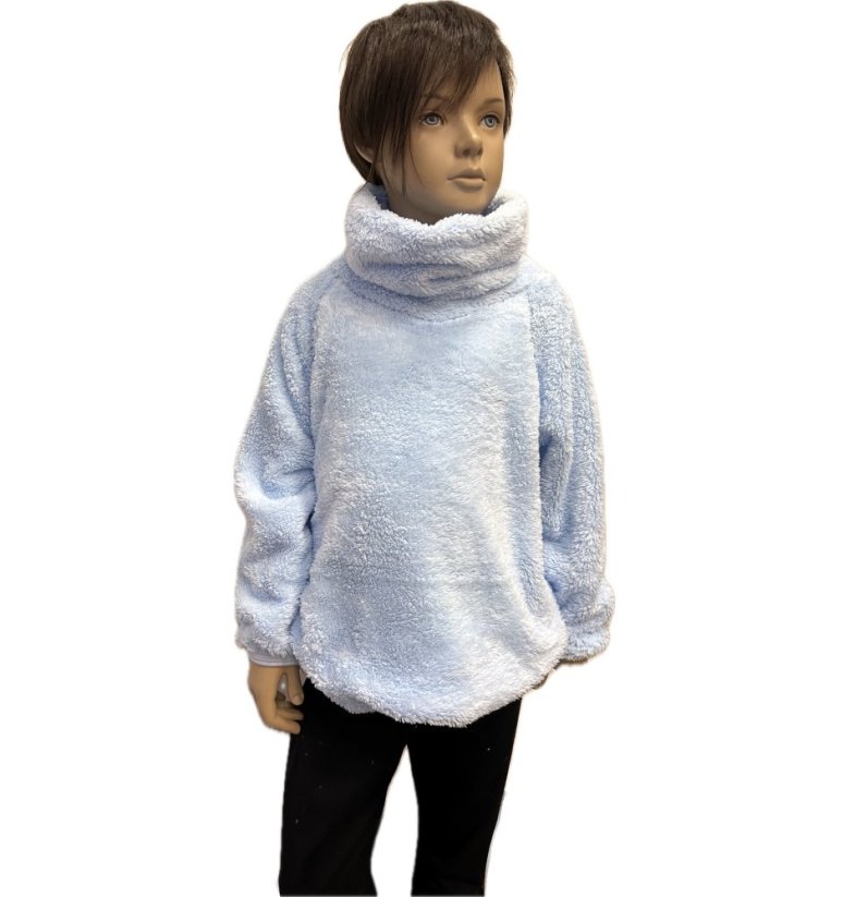 Dětská mikina s rolákem FURRY BABY BLUE