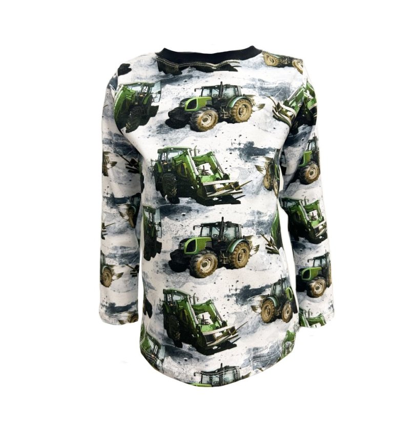 Dětské tričko, zelené traktory