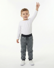 Dětské softshellové kalhoty THIN s fleecem elastické, šedý melír