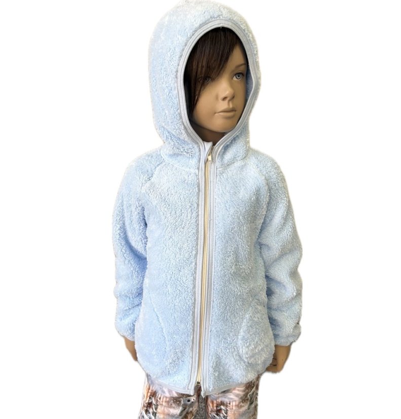 Mikina na zip FURRY BABY BLUE