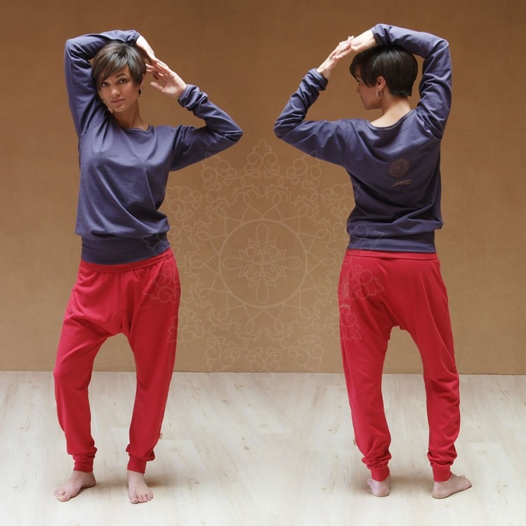 Dámské tričko dolní lem SATYAM fialové (Velikost XS dámské)