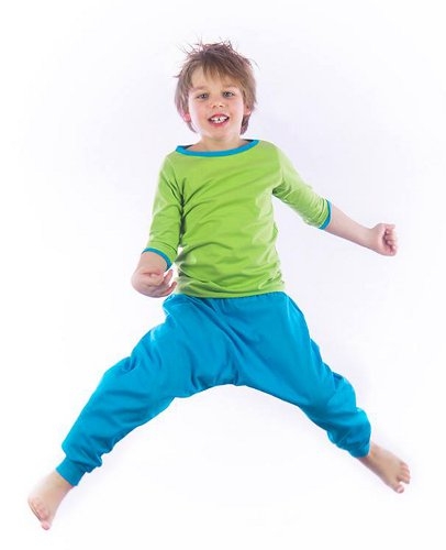 Dětské harémové kalhoty tyrkysové (Velikost 92-98)