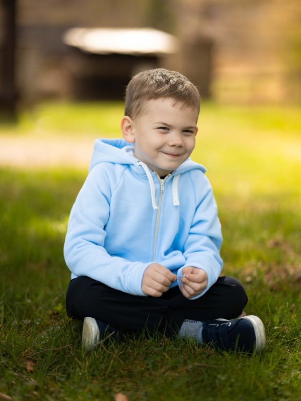 Detská mikina ZIPPER FLUFFY BABY BLUE