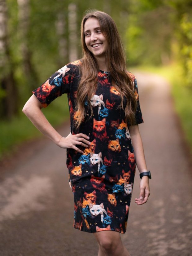 Dámské šaty UNI, divoké kočky