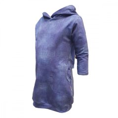 Dievčenske mikinové šaty HOODY JEANS DARK BLUE