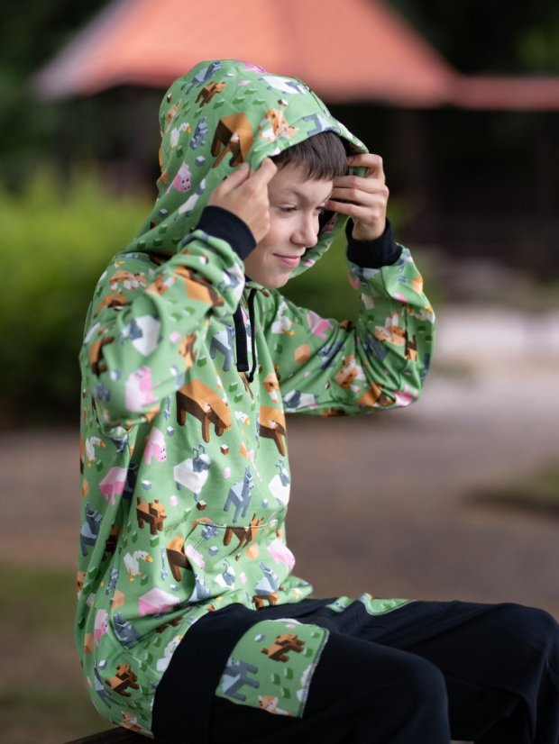 Dětská tepláková souprava, zvířátka z kostek