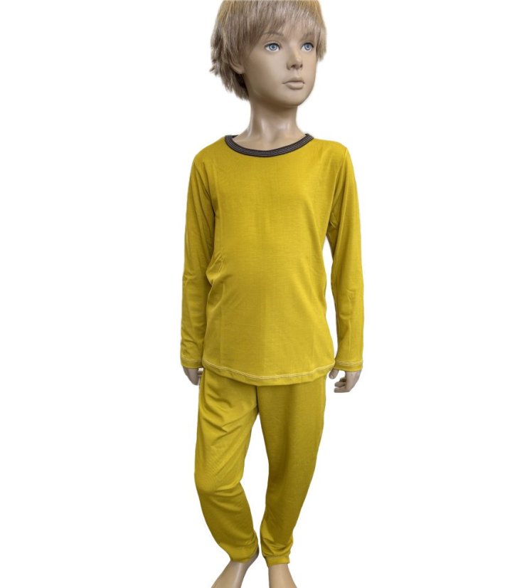 Dětské pyžamo BAMBUS, hořčicová