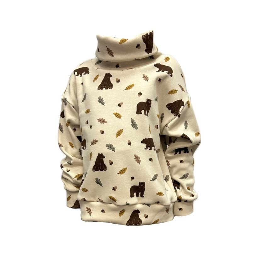 Dětská mikina rolák HIP teplá, medvědí les