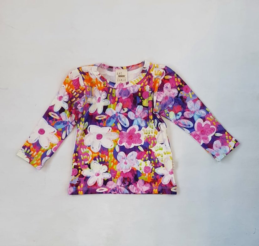 Tričko DIGI FLOWERS 3 dlouhý rukáv dívčí