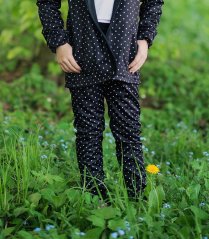 Dětské softshellové leginy ELAST BLACK DOT