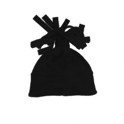 Čepice se střapcem fleece černá (Velikost 92-98)
