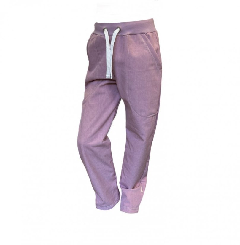 Dětské softshellové kalhoty THIN s fleecem, růžový jeans