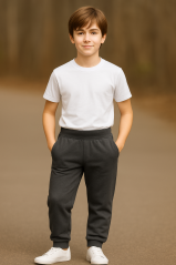 Detské tepláky s manžetami, búrkový kameň