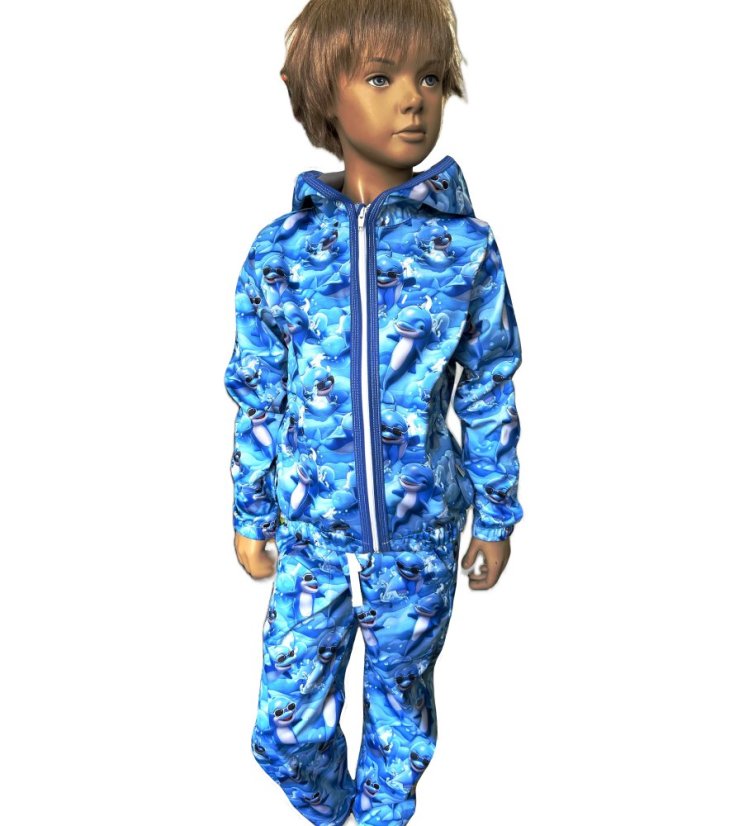 Dětská softshellová bunda NEW bez fleecu, delfínci